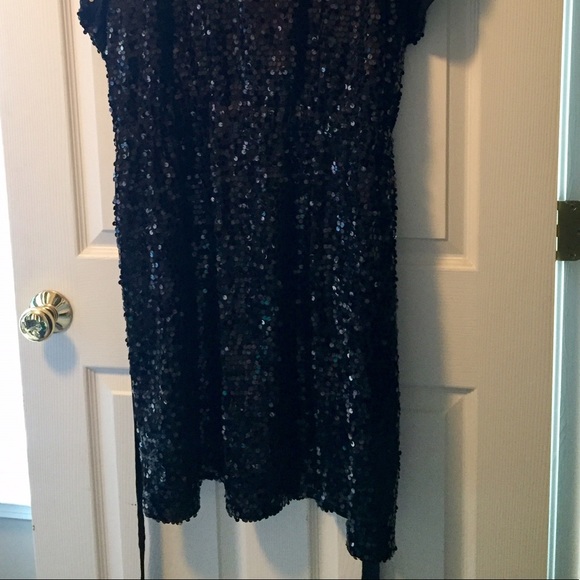 Gorgeous Black Sequin DKNY Cocktail Dress 2X 💖✨👗 - Picture 6 of 8