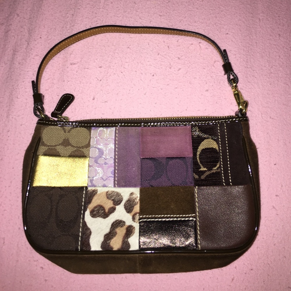 Cute, authentic quilted Coach shoulder/wristlet