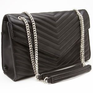 Forever 21 Black Faux Leather Envelope Purse