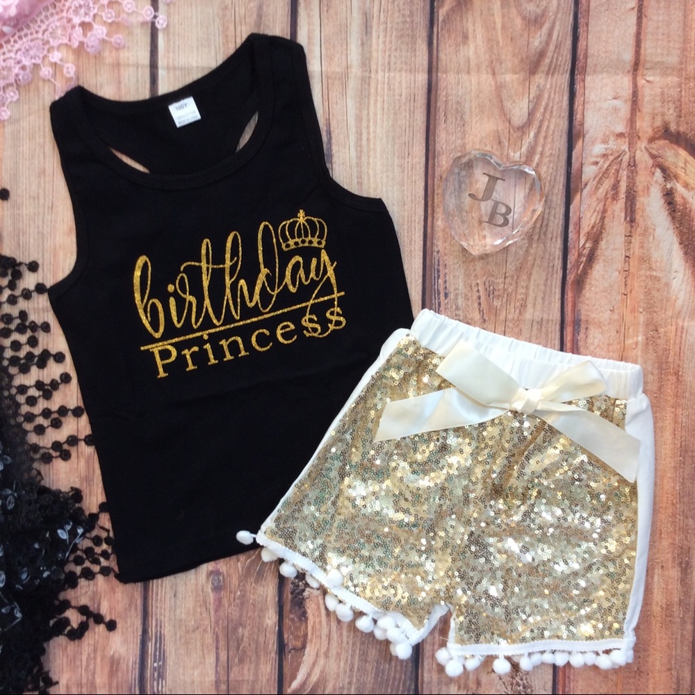 Boutique Girls Birthday Princess 2pc outfit