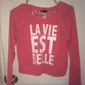 "La vie est belle" French long sleeve top