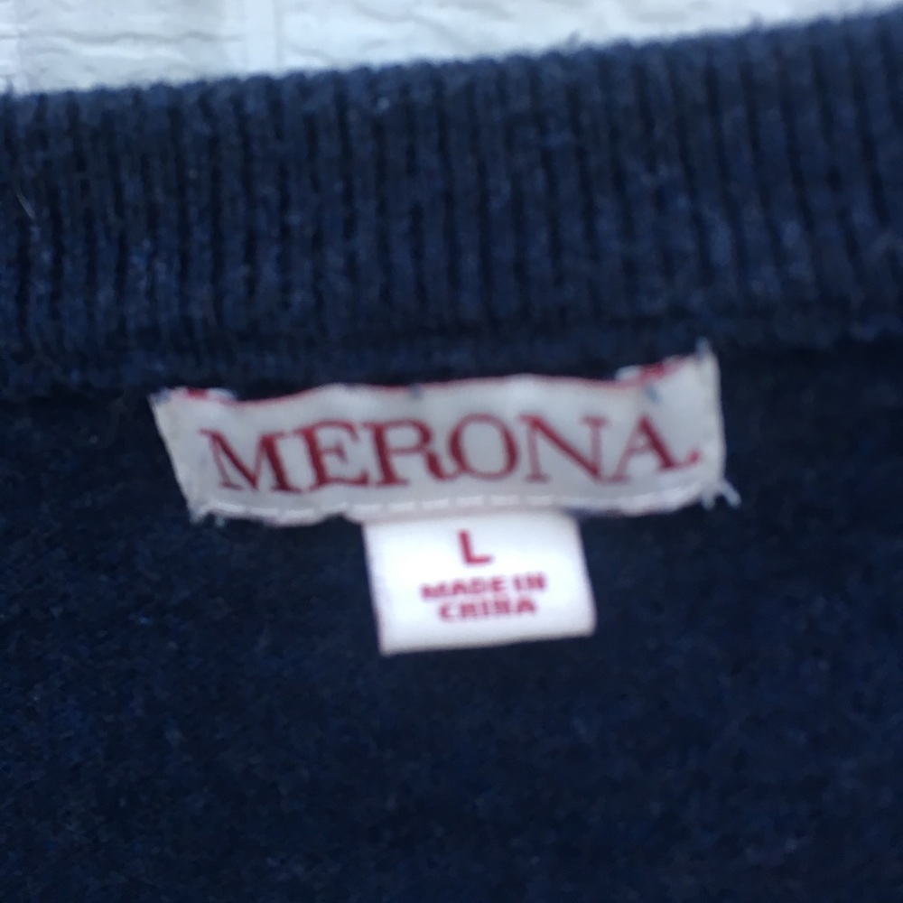 Diamond Pattern Blue Sweater Men's large - Picture 3 of 3