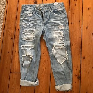 Ripped boyfriend jeans