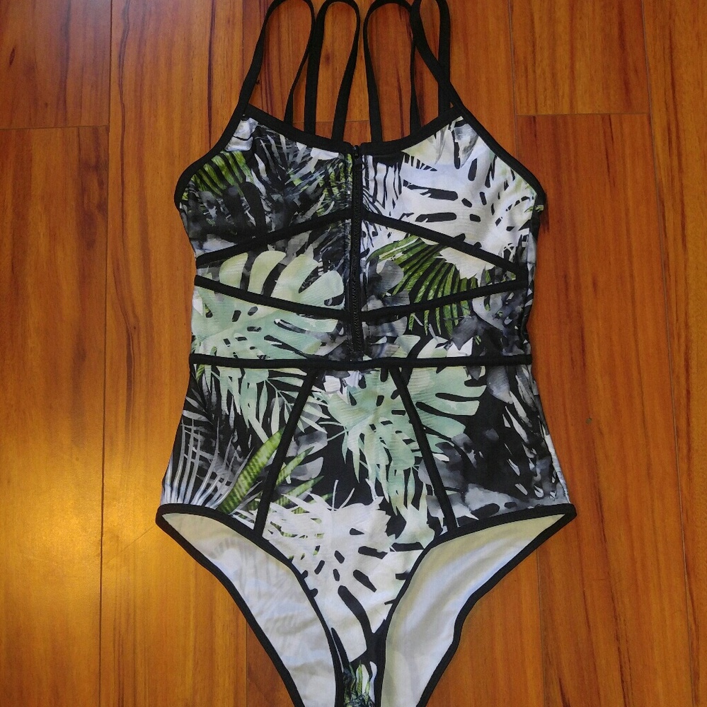 Tropical Print One Piece Swimsuit