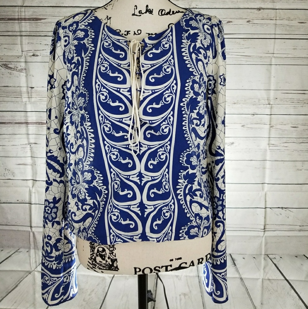 🎈Reduced🎈Soft Blue Pearl blouse long sleeve