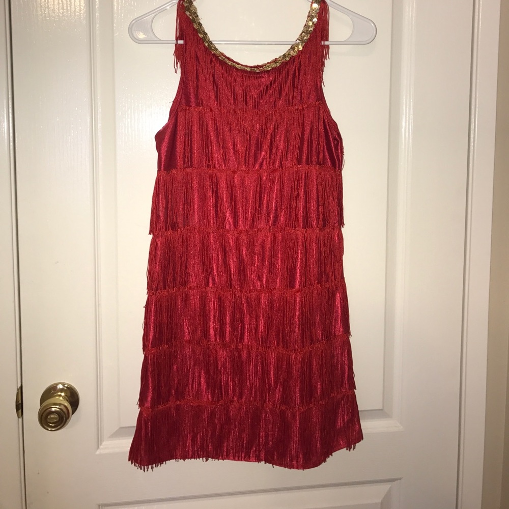Girls red flapper dress