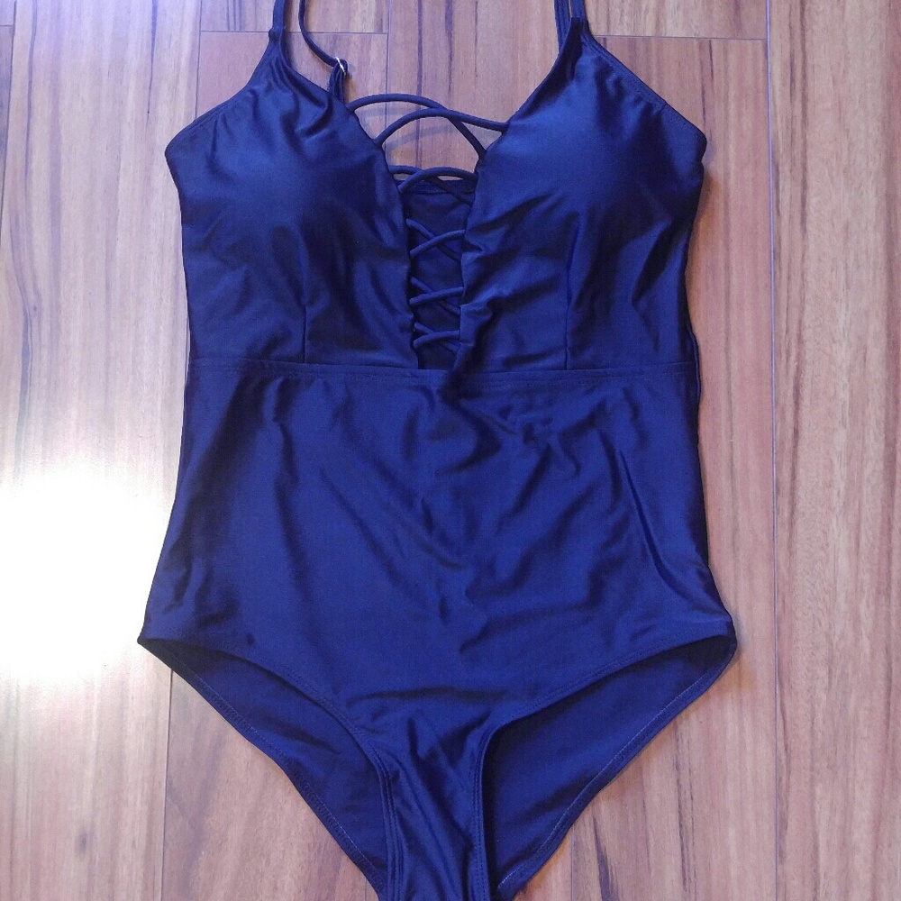 Crisscross Plunge One Piece Swimsuit