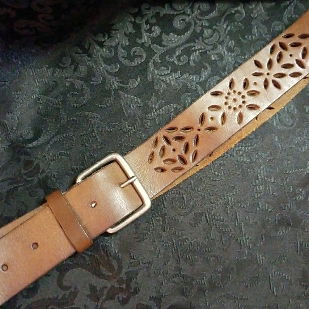 Genuine leather brown belt - Picture 2 of 7