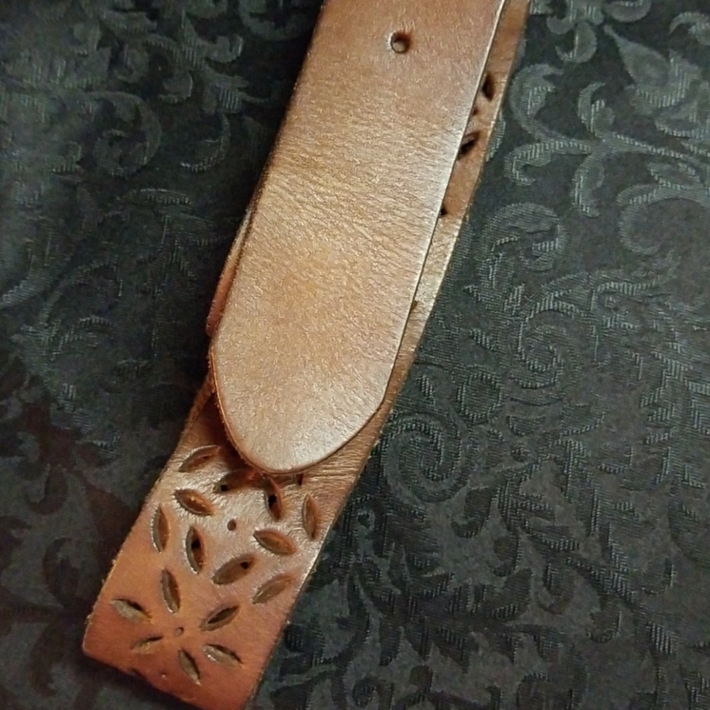 Genuine leather brown belt - Picture 3 of 7