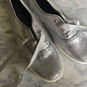 NWOT // Metallic Silver KEDS