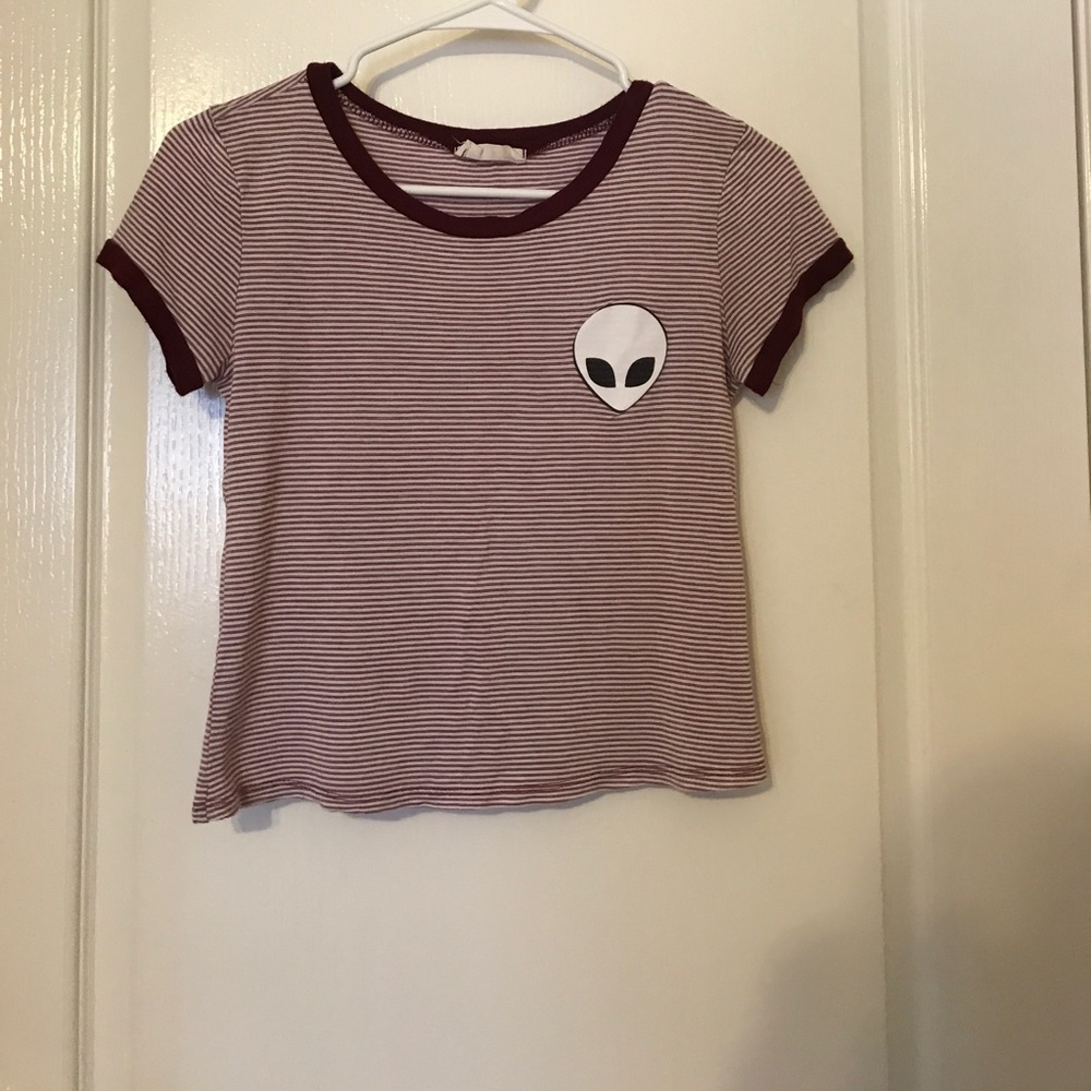 Alien striped crop top