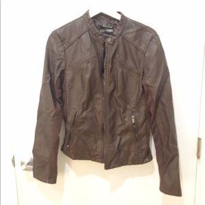 Never worn Express leather jacket (brown!)