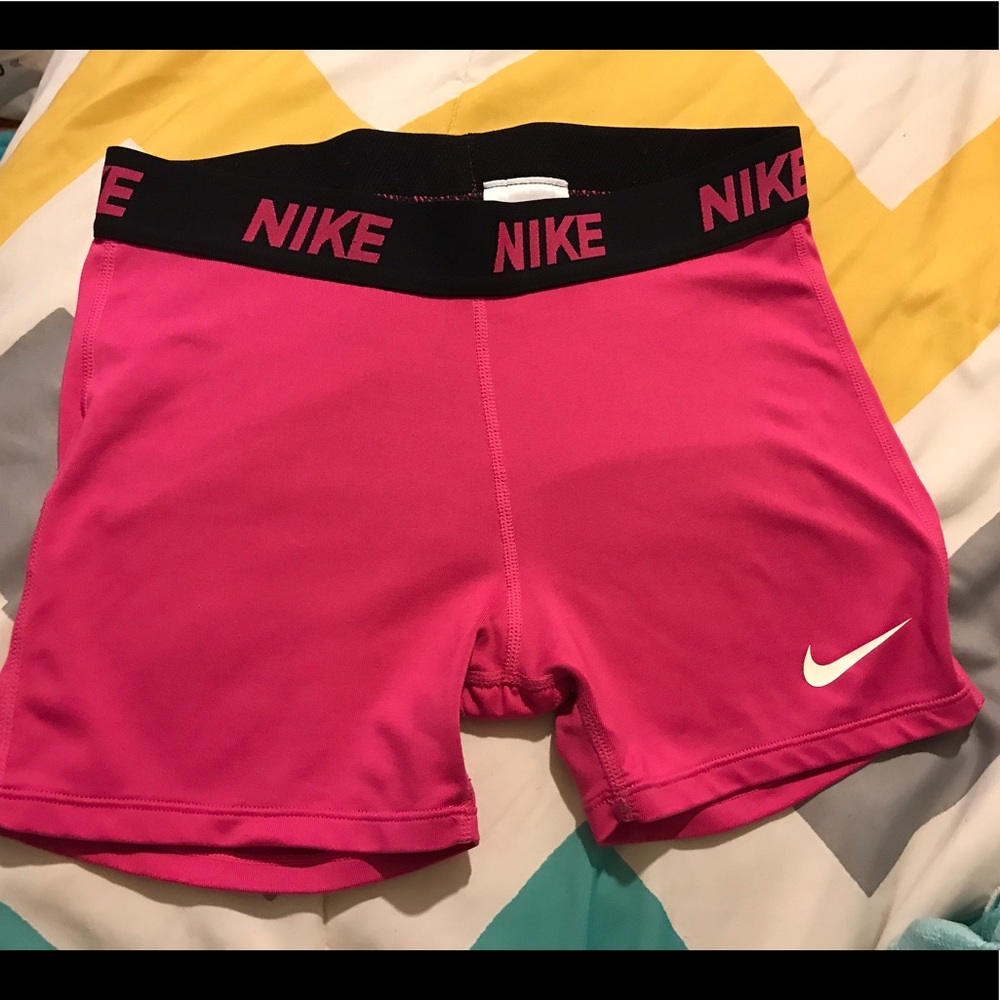 Pink and black Nike pro Spandex dry fit shorts