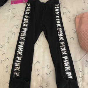 Vs Pink Bling Sequin Capris Sweats