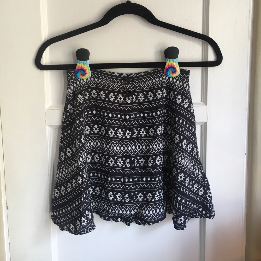 H&M Button-Down Skater Skirt with Aztec Print