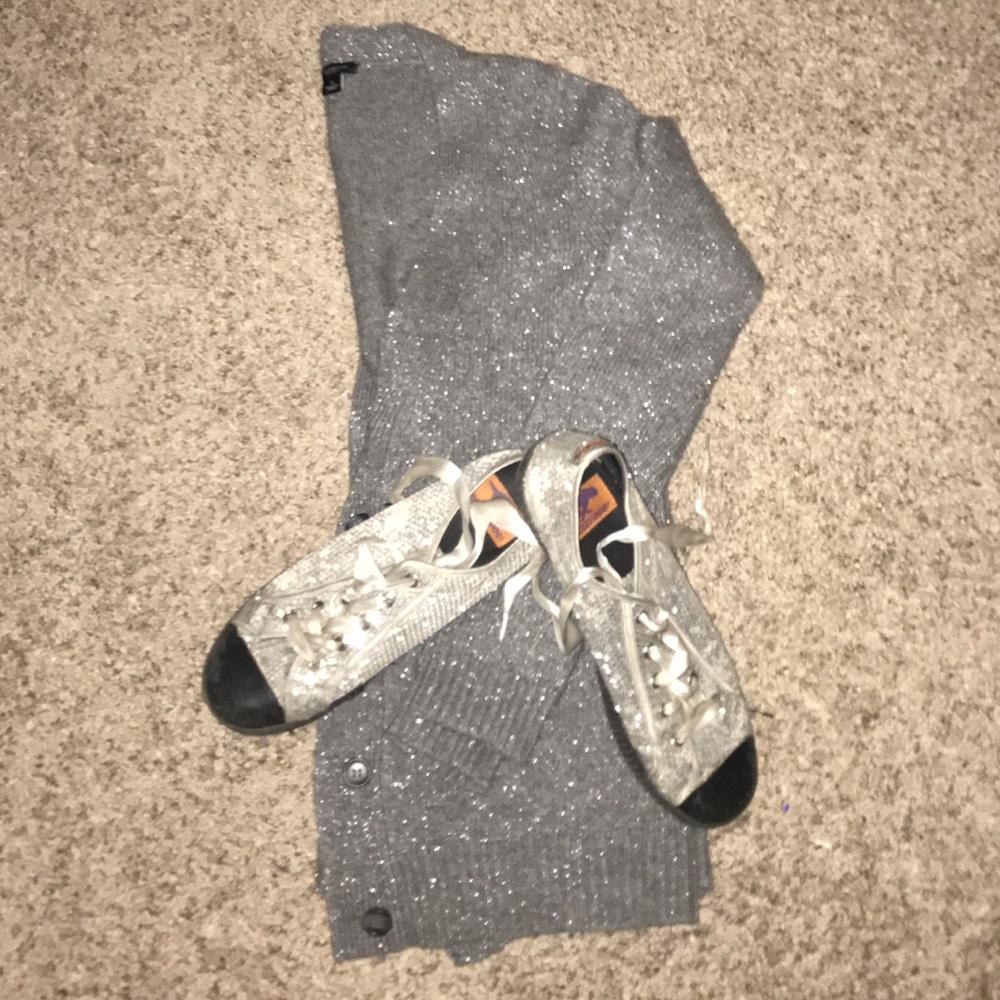 Sparkly silver Ann Taylor cardigan