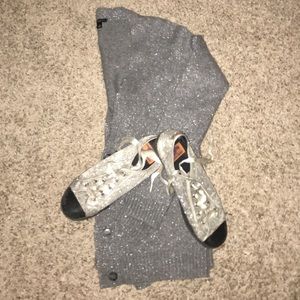 Sparkly silver Ann Taylor cardigan