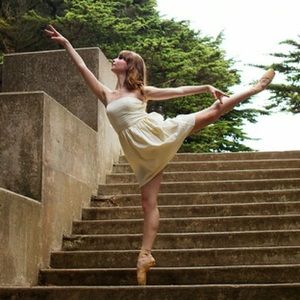 "Love...ady" yellow/white striped strapless dress!