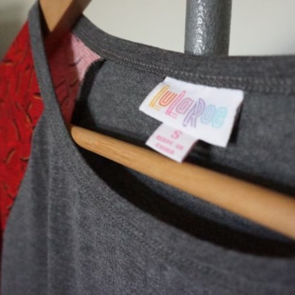 2/$25 🌟 LulaRoe Julia New Gray/Red Small - Picture 3 of 4