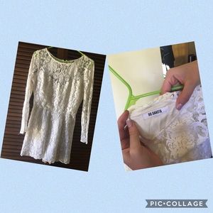 White, lace, romper