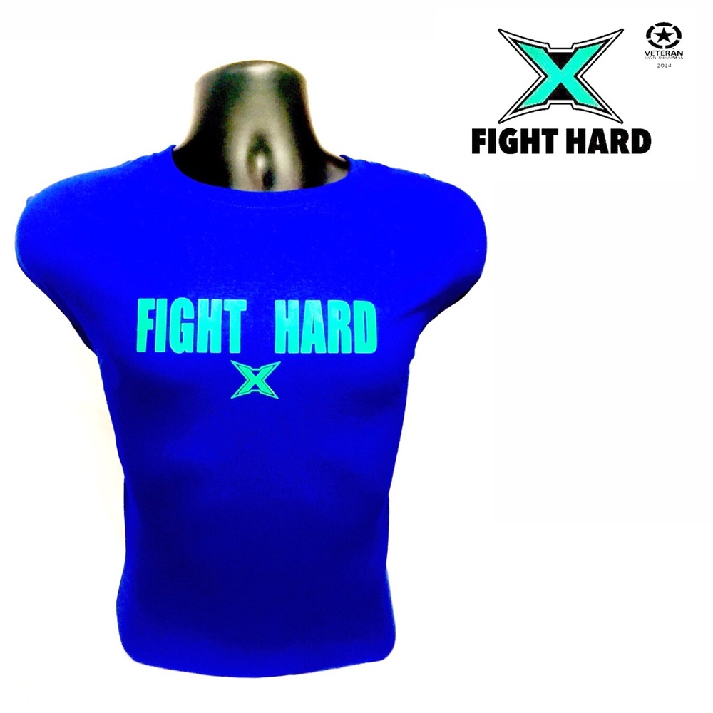Fight Hard blue shirt
