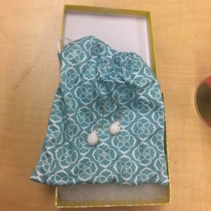 Kendra Scott White Teardrop Earrings