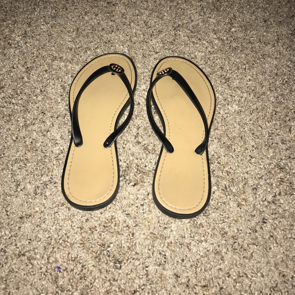 Black flip flops