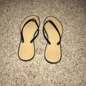 Black flip flops