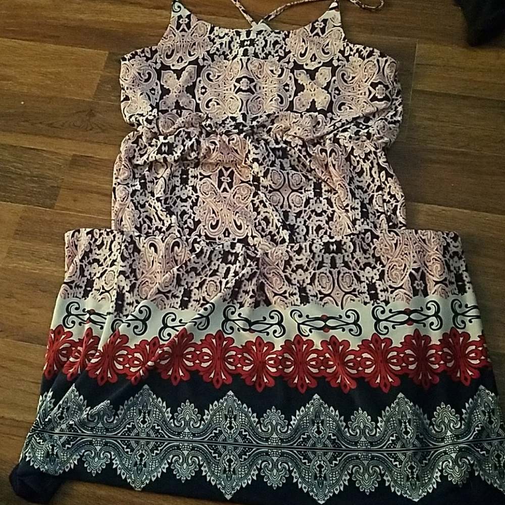 Red white and blue maxi dress