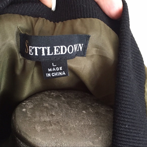 Olive Army Jacket Comfy Loose Sz L - Picture 3 of 8