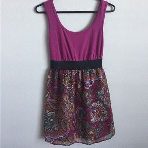 Pink Paisley print tank top dress