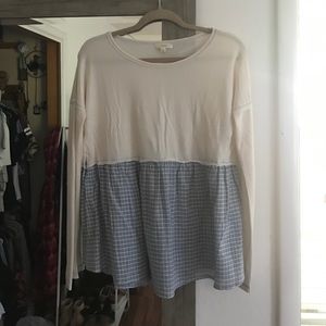 ❗️SOLD // Cream and Gingham Shirt