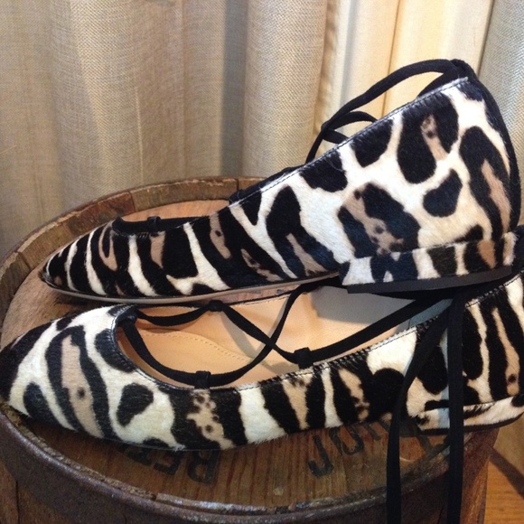 J. Crew Collection Calf Hair Lace Up Flats - Picture 5 of 8