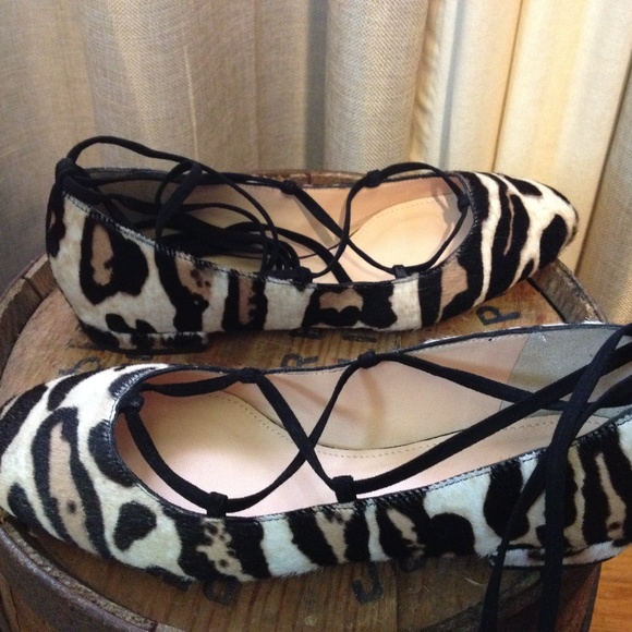 J. Crew Collection Calf Hair Lace Up Flats - Picture 3 of 8
