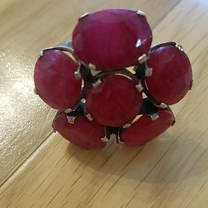 Unpolished ruby ring