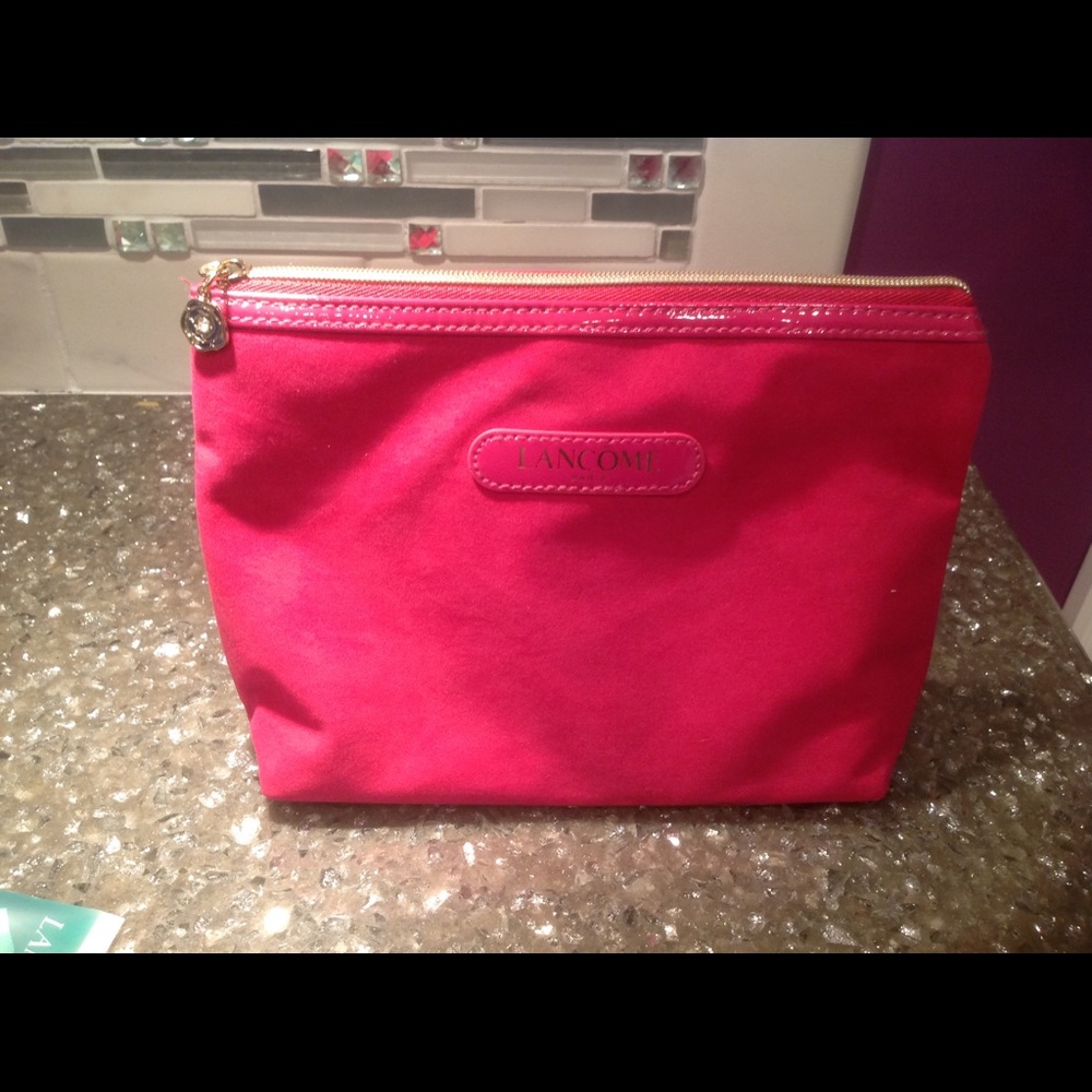 Lancome pink makeup bag