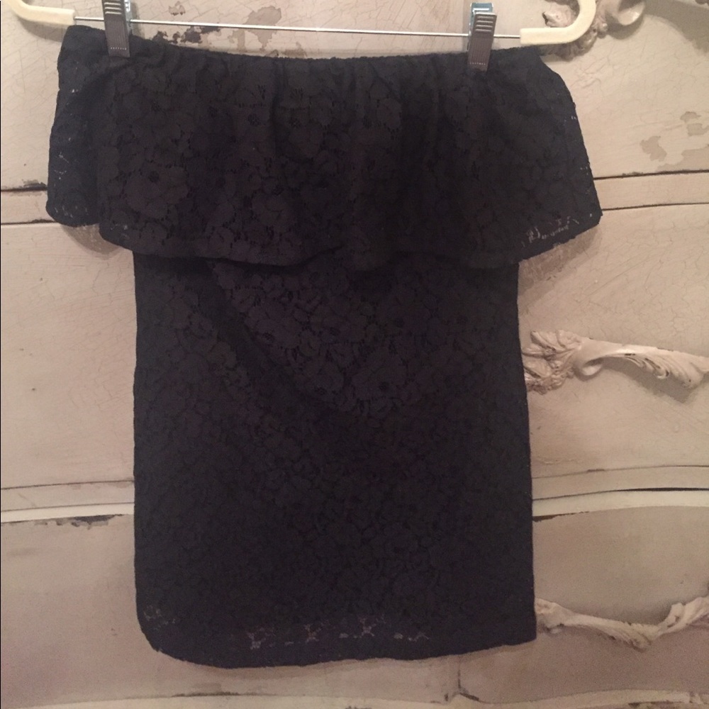 Black strapless dress