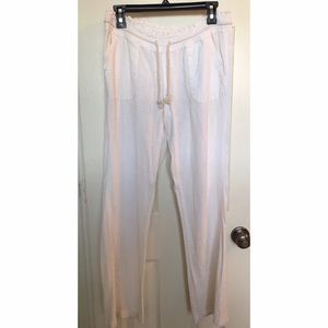 White Roxy Linen Pants