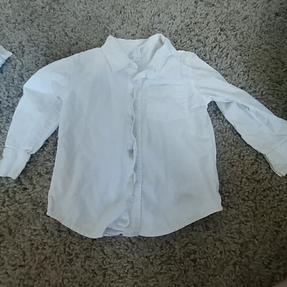 White button up shirt.