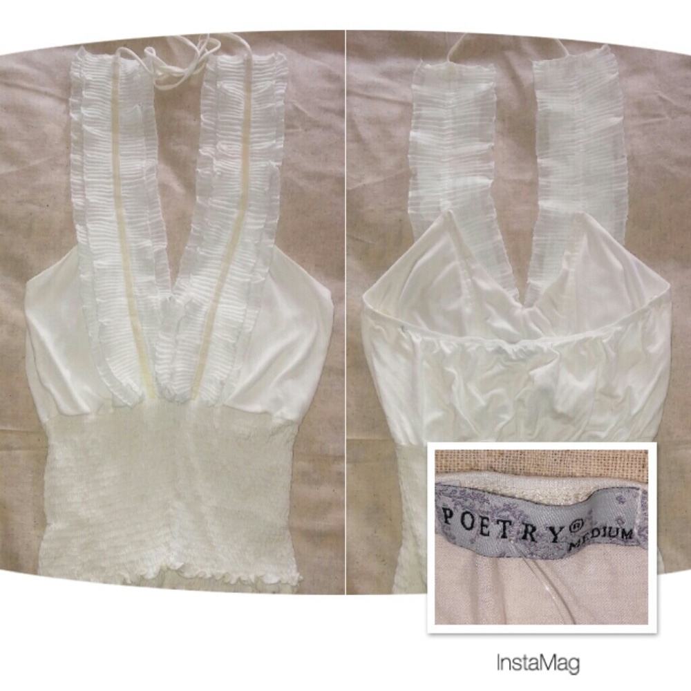 POETRY RUFFLED HALTER TOP