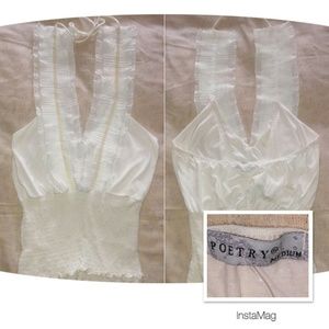 POETRY RUFFLED HALTER TOP