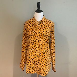 Equipment Leopard Spotted Silk Blouse