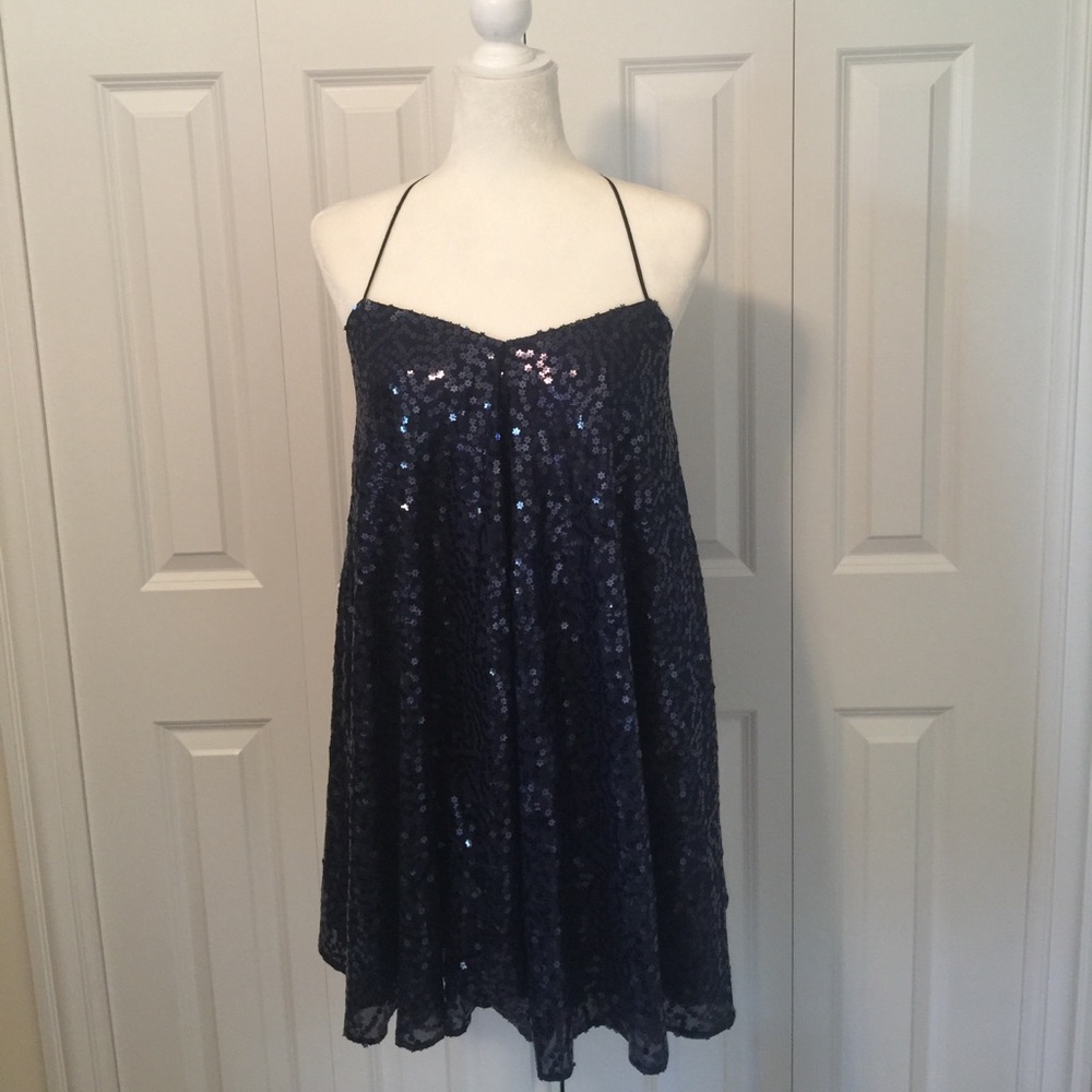 Asos Blue Sequin Swing Dress