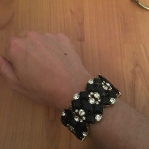 Black and "diamond" Cuff style bracelet