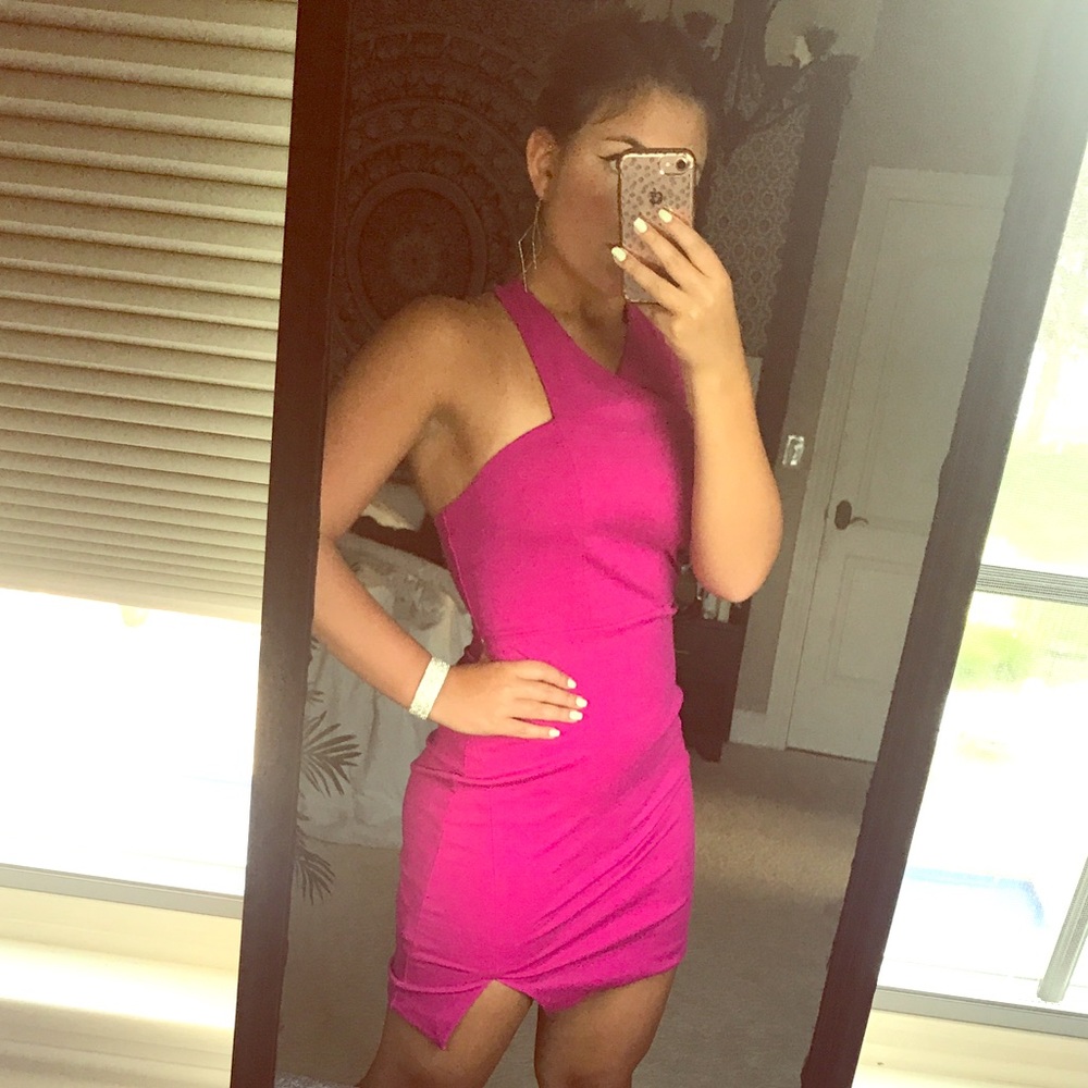 PINK/FUCHSIA EXPRESS MINI DRESS RACERBACK