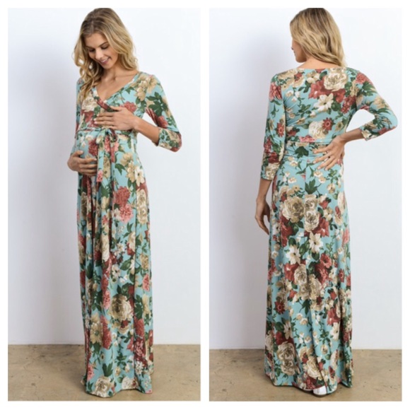 Gigi floral maternity wrap maxi dress - Picture 2 of 2