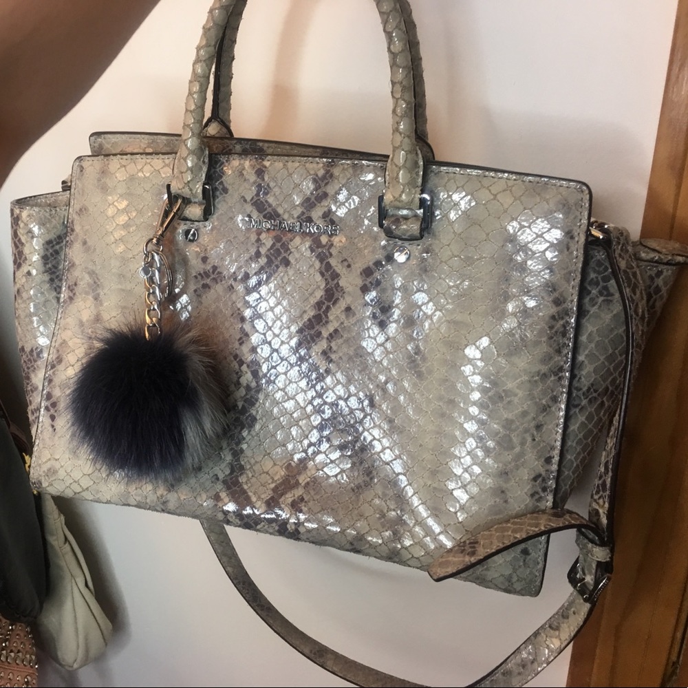 MK snakeskin bag.