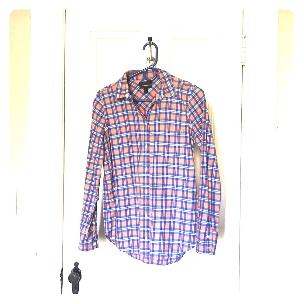 EUC J Crew "Boy" fit flannel shirt, size 2