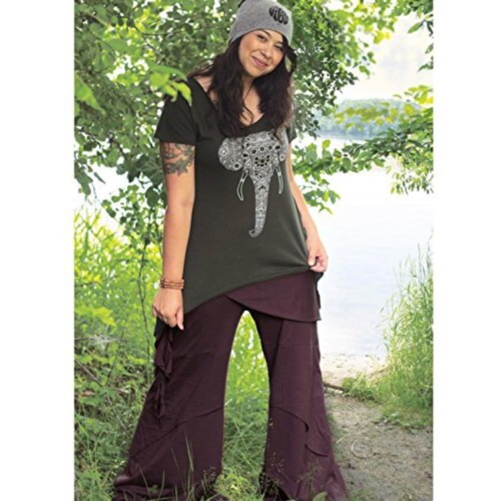 Cotton waves boho bell bottom pants soul-flower