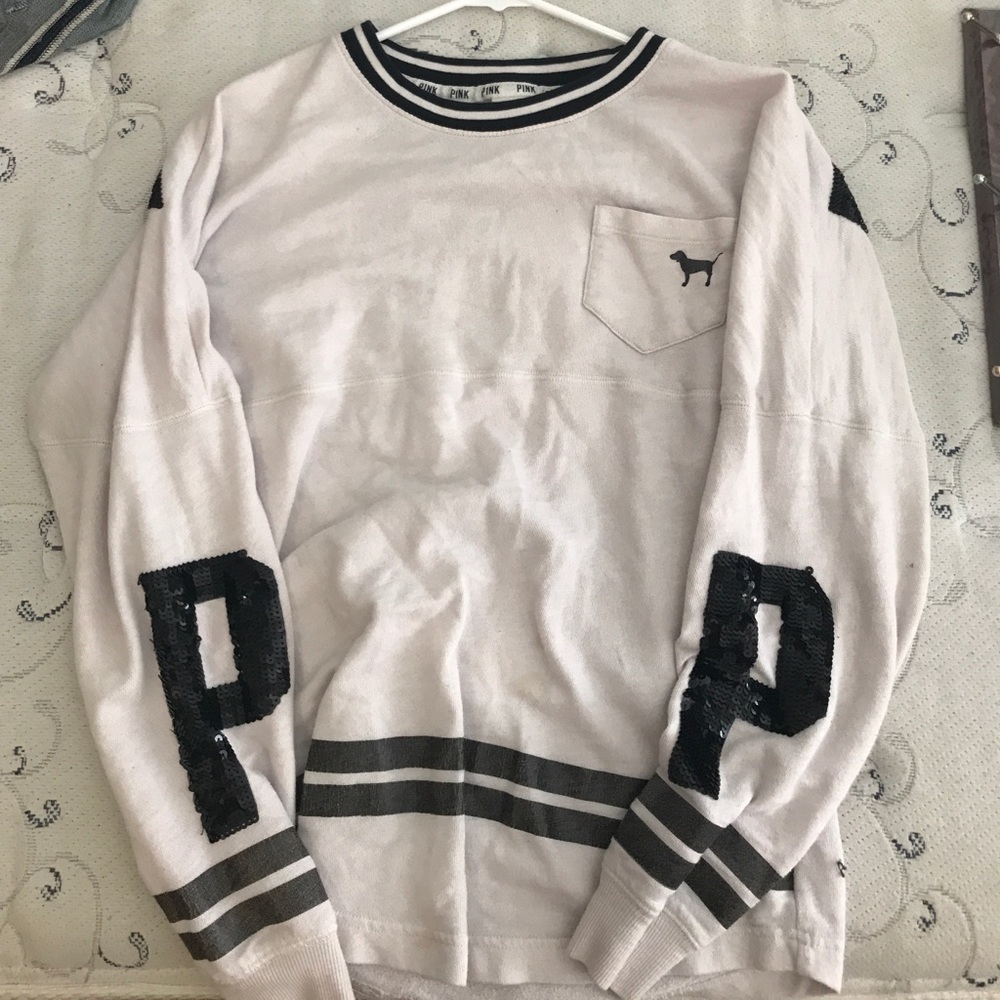 VS Pink Sequin Crew Neck